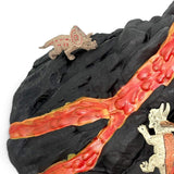 Juego de Dinosaurios con Volcán, 4 Dinosaurios y 2 Árboles