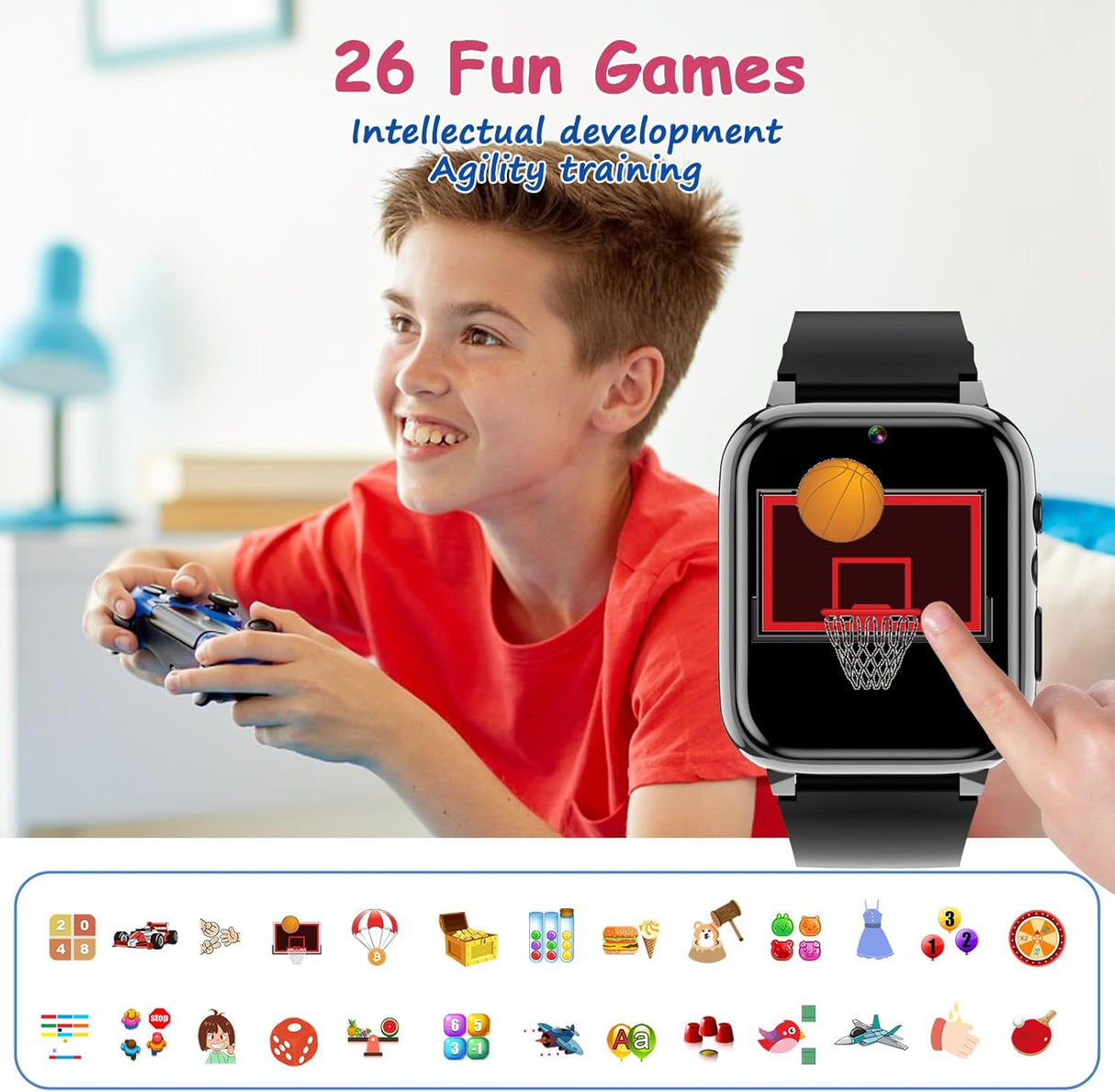 Reloj Inteligente Goodatech para Niños 4-12 Años, 26 Juegos