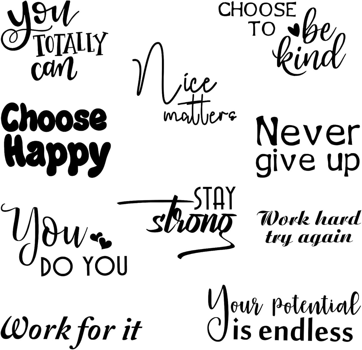 10 Pzs Stickers Inspiradores para Paredes - Decoración Motivacional