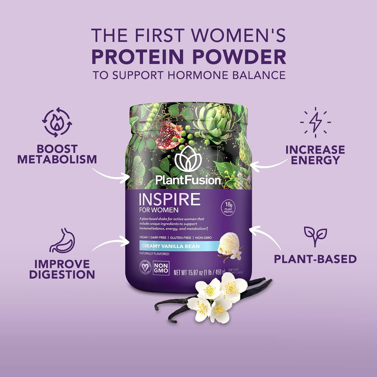 Polvo de proteína vegetal para mujer PlantFusion Inspire