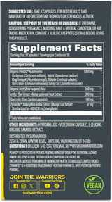 Capsulas de Energía y Resistencia, Sin cafeína, Hongos, Jengibre Thai, 60 Veganas