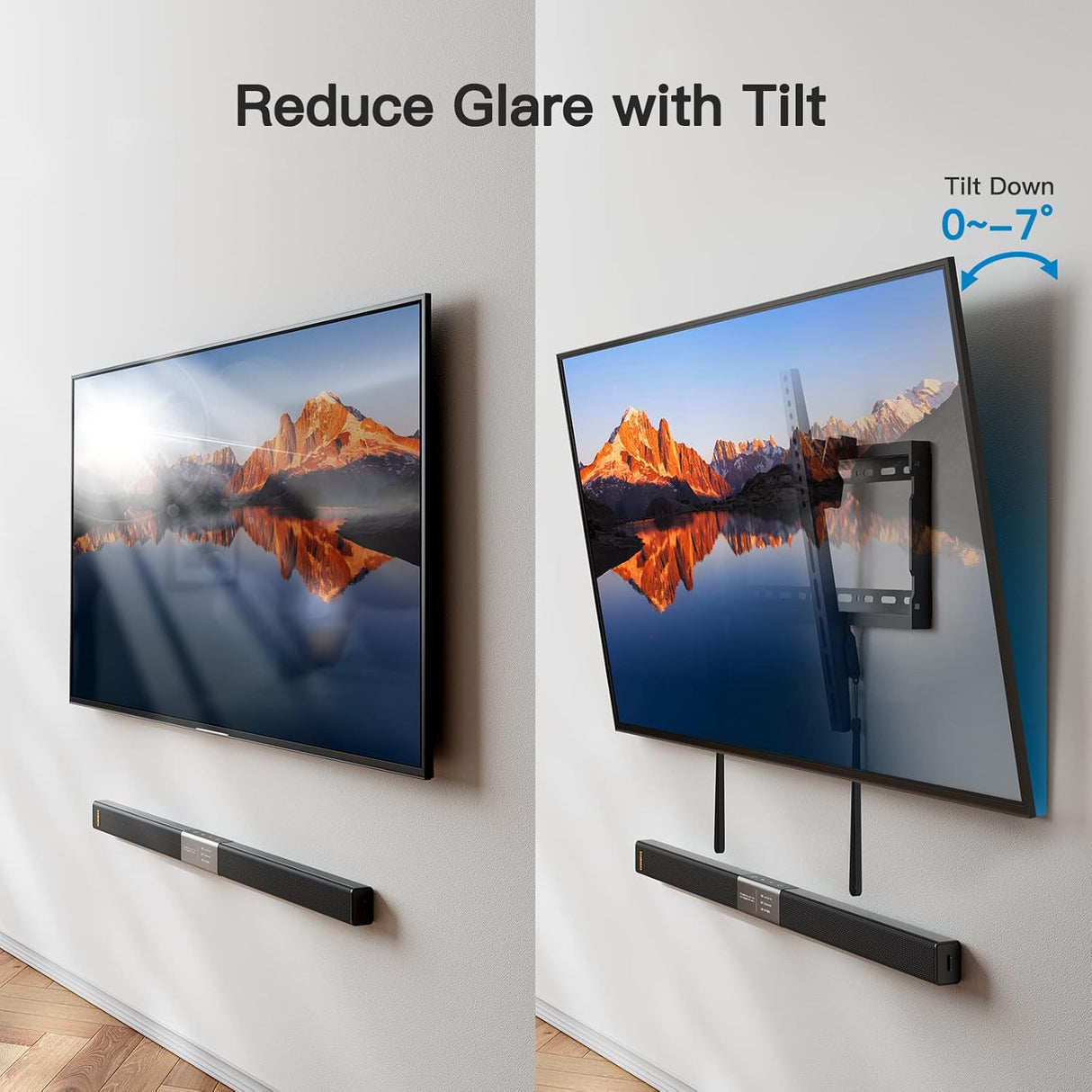 Soporte de pared para TV Pipishell, tiltable, VESA 600x400