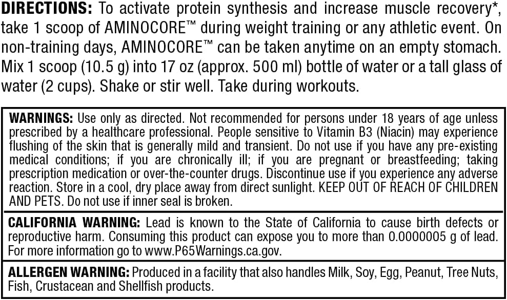 Allmax Nutrition Aminocore BCAA 8g Gluten Free 315g