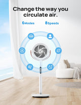 Ventilador de pedestal Dreo, oscilante, Wi-Fi, 6 modos, 513S
