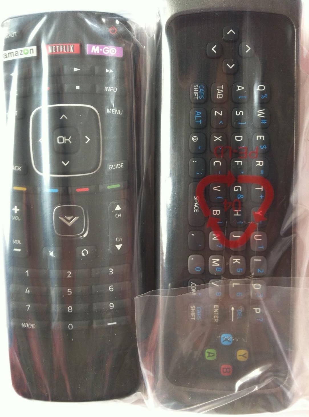 Control remoto QWERTY dual cara para VIZIO XRT302 XRT300