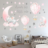 Pegatinas de Pared Elefante, Dream Big, Globo Aerostático