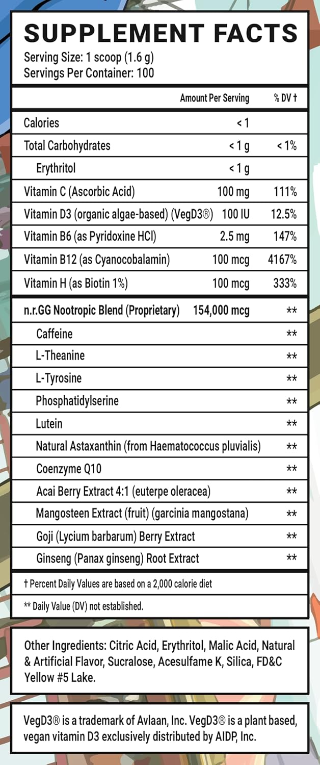Gamer Supps GG Energy Polvo Nootrópico Keto 100 Servs