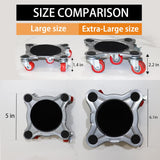 Dolly Móvil Grande, Carbono, 5 Ruedas, Carga 2200Lbs, Modelo X