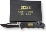 Cuchillo clásico personalizable personal con caja de madera