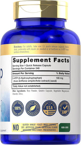 Suplemento 5HTP 100mg | Carlyle | No GMO, Sin Gluten | 240 Cápsulas