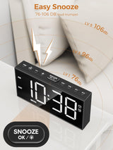 Reloj Despertador Digital con Números Grandes y 2 Alarmas