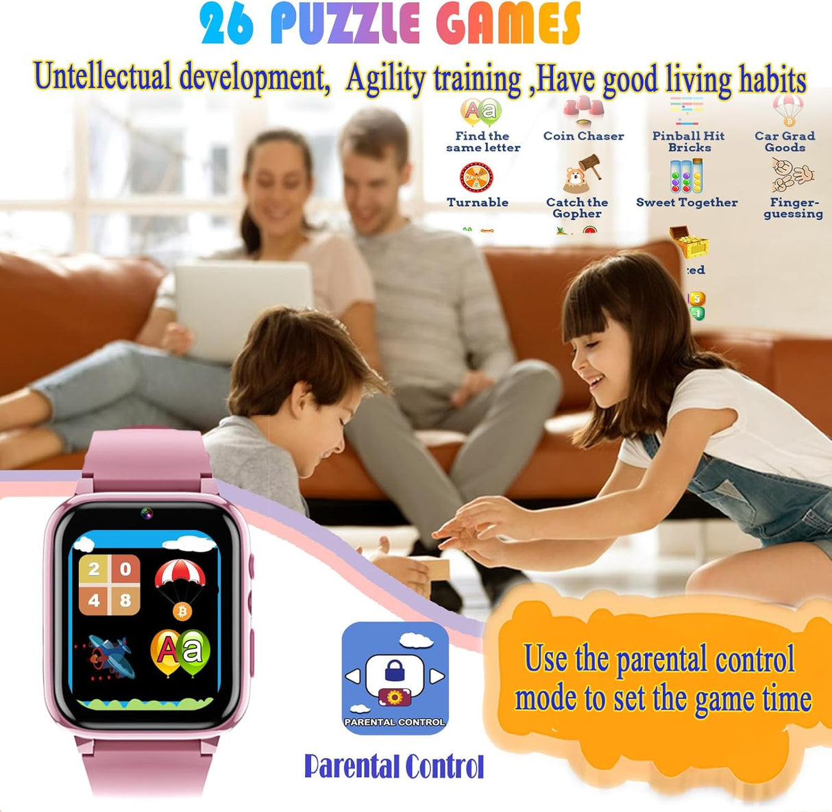 Reloj Inteligente para Niños Goodatech, Cámara HD, 26 Juegos, 1.69''