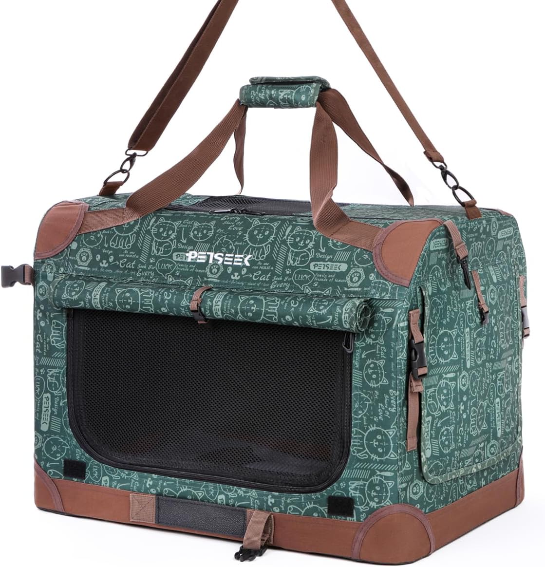 Transportadora de mascotas extra grande, plegable, 24x16.5x16