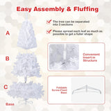 Árbol de Navidad 6Ft, COSTWAY, PVC, con soporte, modelo W-Stand