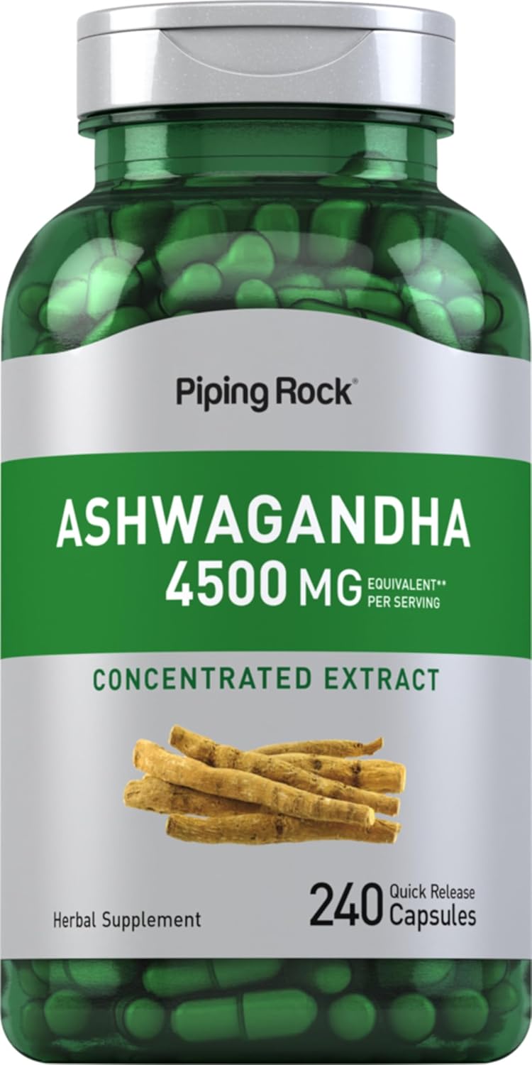 Suplemento de Ashwagandha 4500 mg Piping Rock 240 Cápsulas