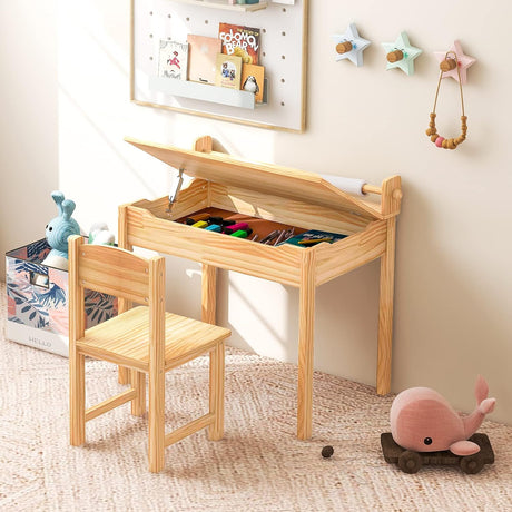 Mesa de manualidades para niños con silla para sala de juegos