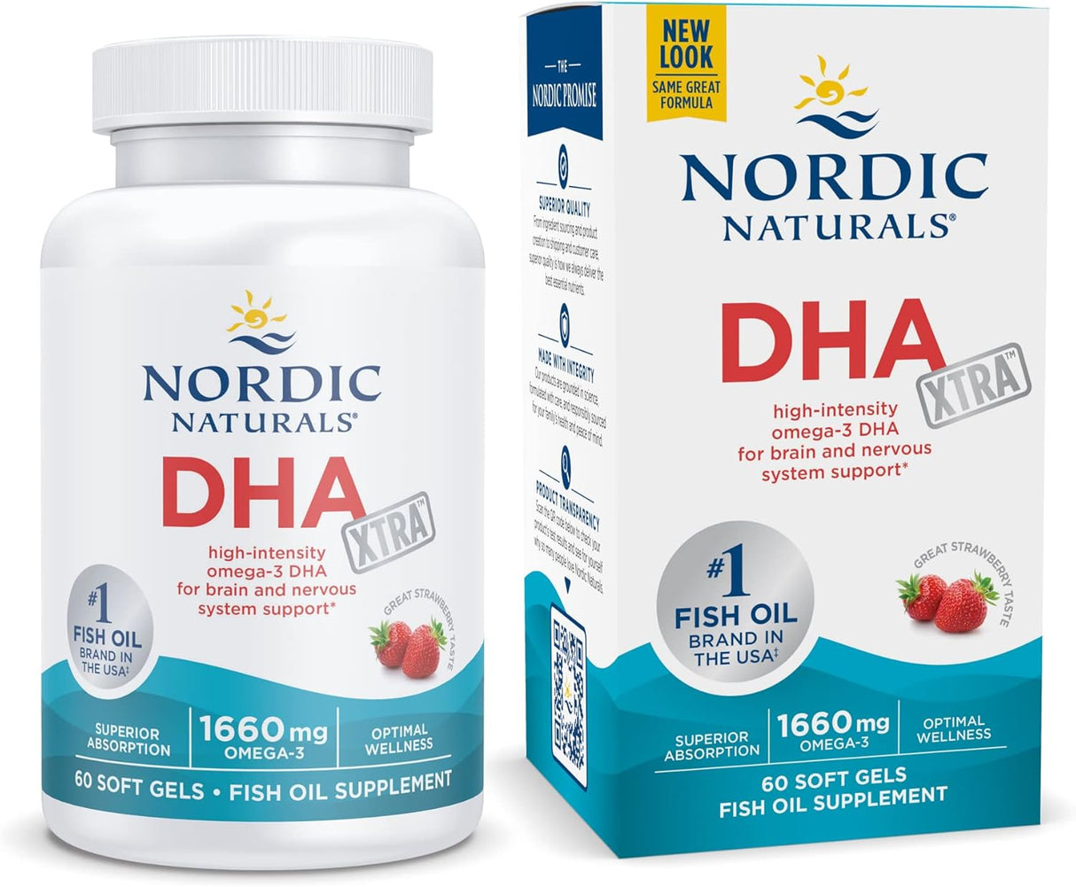 Suplemento DHA Xtra, Fresa  60 geles 1660 mg Omega-3