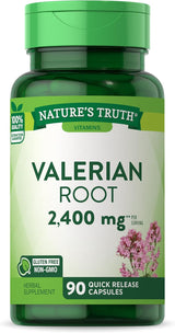 Suplementos de raíz de valeriana 2400 mg 90 unidades sin OMG