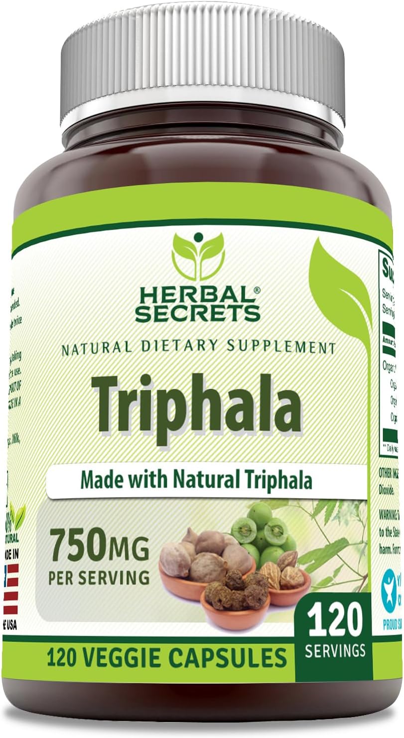 Suplemento Herbal Secrets Triphala 750 mg 120 cáp vegetales