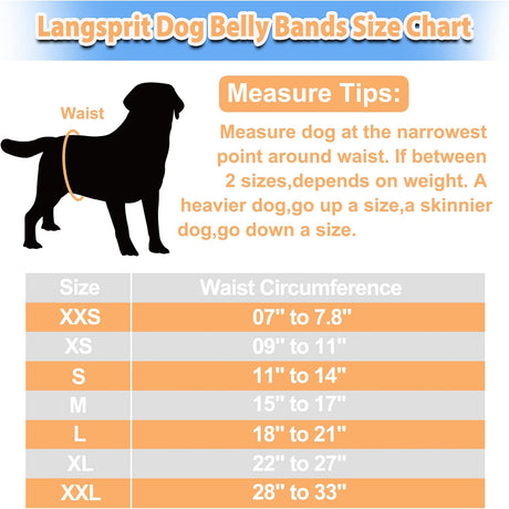Langsprit Bandas para el vientre masculino perros alta absorción lavables