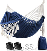 Hamaca Anyoo Garden Algodón Deluxe con Tassels, 450lbs