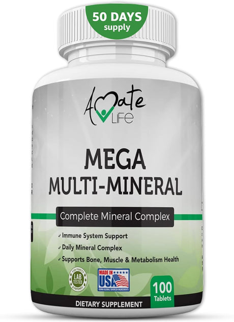 Suplemento Complejo mineral completo con vitamina D3, calcio