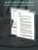 MGNAOOI - Funda magnética para iPhone 13 Pro, calidad militar probada, apta MagSafe, posterior translúcido mate, teclas de aleación de aluminio, antihuellas, caídas y arañazos, 6.1&nbsp;pulgadas, negra