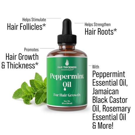 Aceite para el crecimiento del cabello de menta 1oz