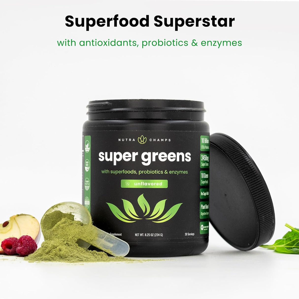 Suplemento NutraChamps Super Greens Powder Premium Superfood