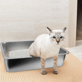 Caja de arena para gatos de acero inoxidable GCVOPTON