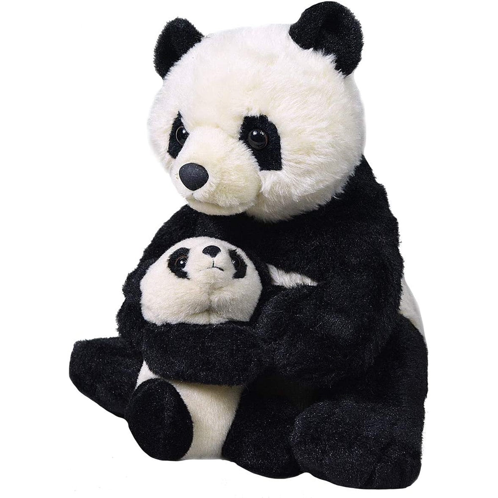 Mamá y bebé panda de peluche, juguete de peluche