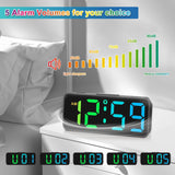 Reloj despertador digital pequeño, pantalla RGB, modelo plug-in
