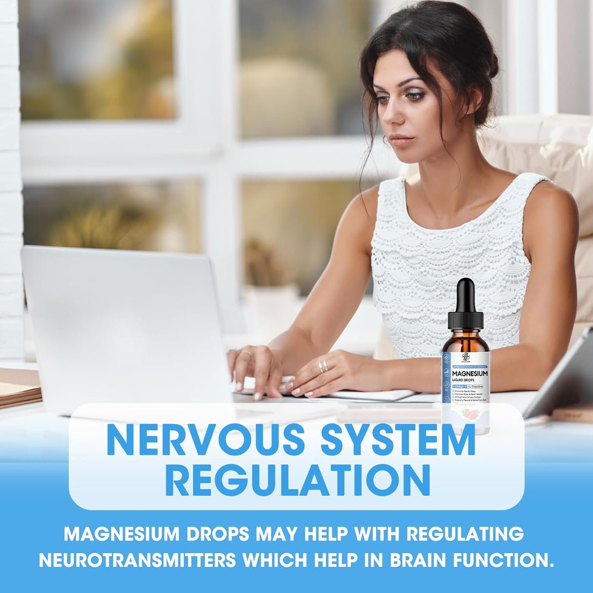 Magnesium Glycinate Líquido Calm con Omega3 y B6, 60 ml