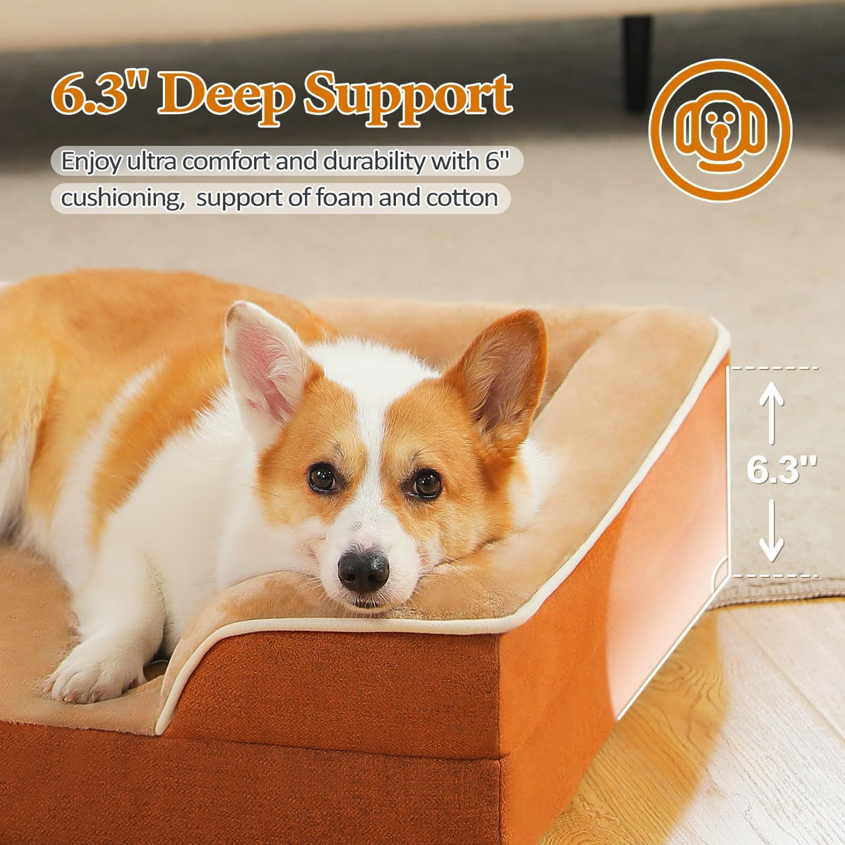 Cama ortopédica para perros PAWZ Road, memoria, impermeable, mediana