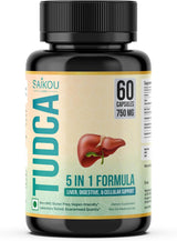TUDCA 750mg - 5 en 1: Cardo Mariano, Ashwagandha, 60 Serv.
