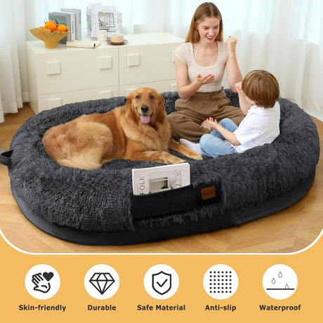 Cama para humanos SWITTE, tamaño grande, 71x47x13, lavable
