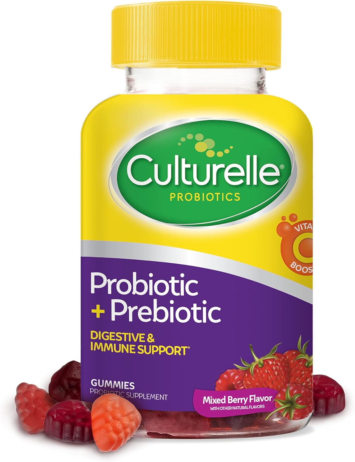Gomitas probióticas con refuerzo vitamina C sin gluten