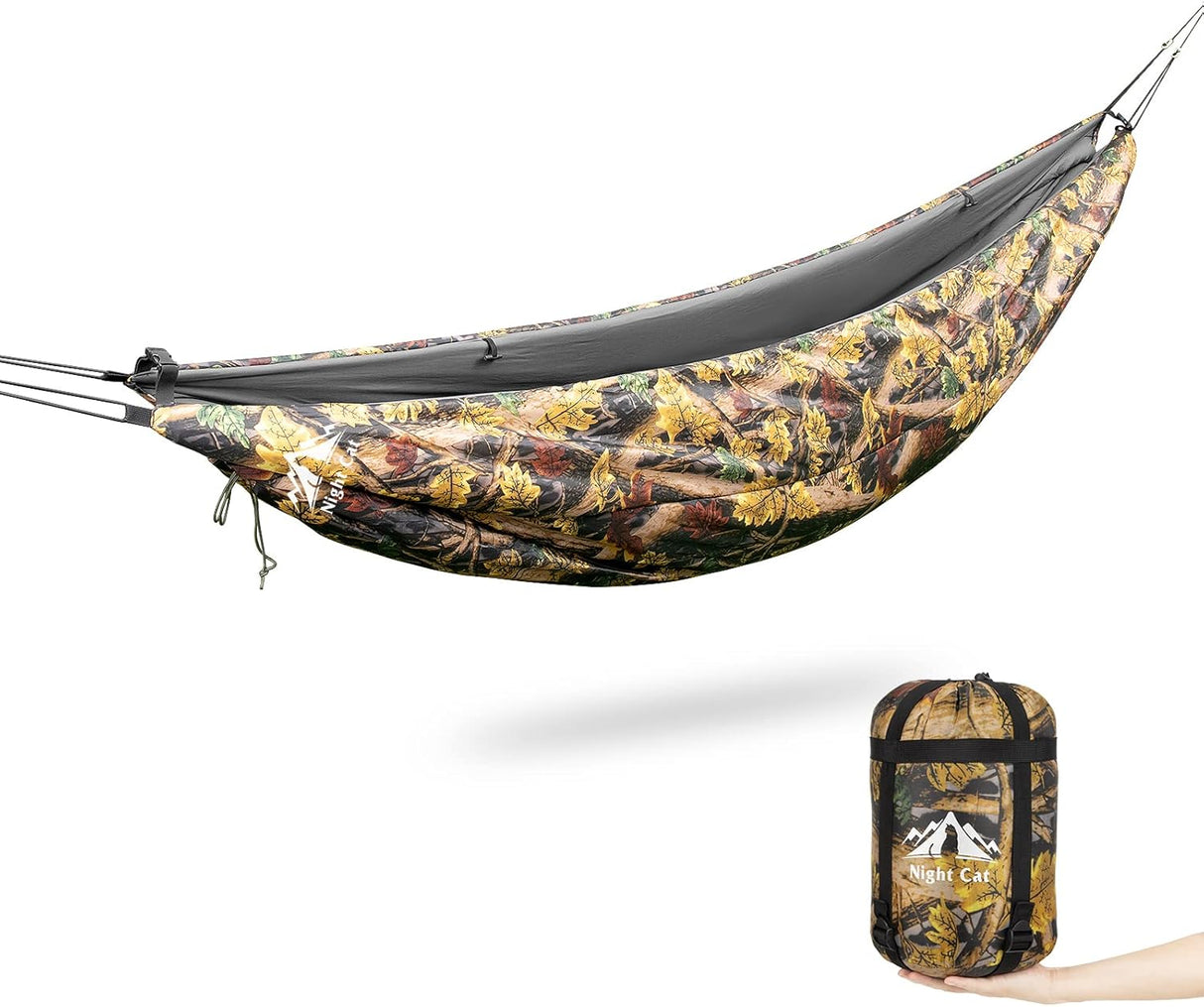 Hamaca de Noche Cat, aislante, ligero, 4 estaciones, 8x3.6ft