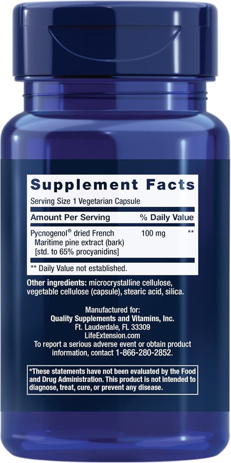 Suplemento Pycnogenol, Life Extension, Salud Vascular, 60 Cápsulas
