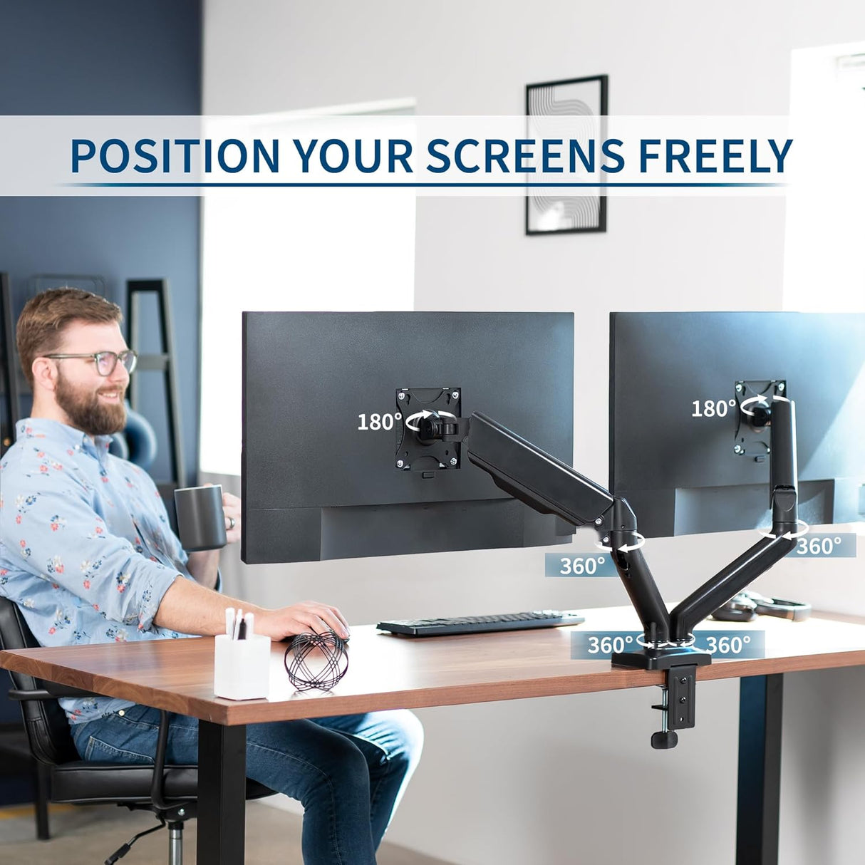 Soporte de Doble Monitor VIVO 32 Articulado STAND-V002O