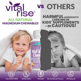 Kids Magnesium Chewables - Sin Azúcar, Sin Melatonina, Apoyo y Concentración