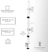 Soporte de Doble Monitor VIVO, Ajustable para 2 Pantallas, STAND-V002TW