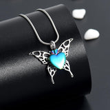 Collar de urna de cremación con alas de mariposa