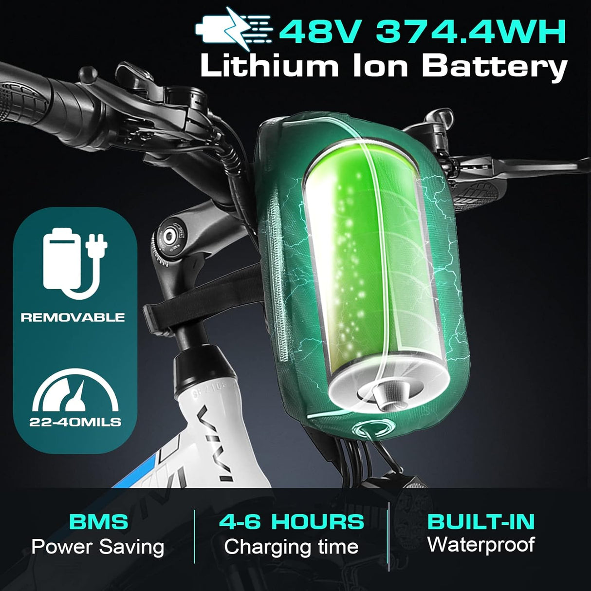Bicicleta Eléctrica Vivi 500W, 26, Batería Extraíble, Modelo EB500