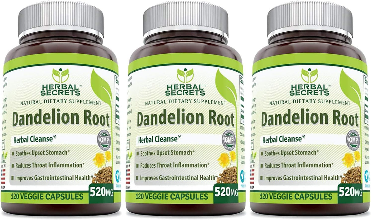 Raíz de diente de león 120 cápsulas vegetales Herbal Secrets