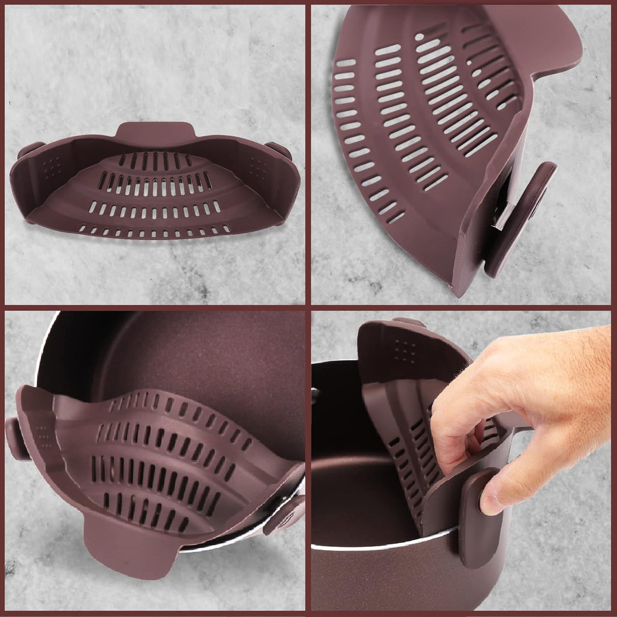 Colador de silicona con clip NutriChef NCCW14SBRSDRA