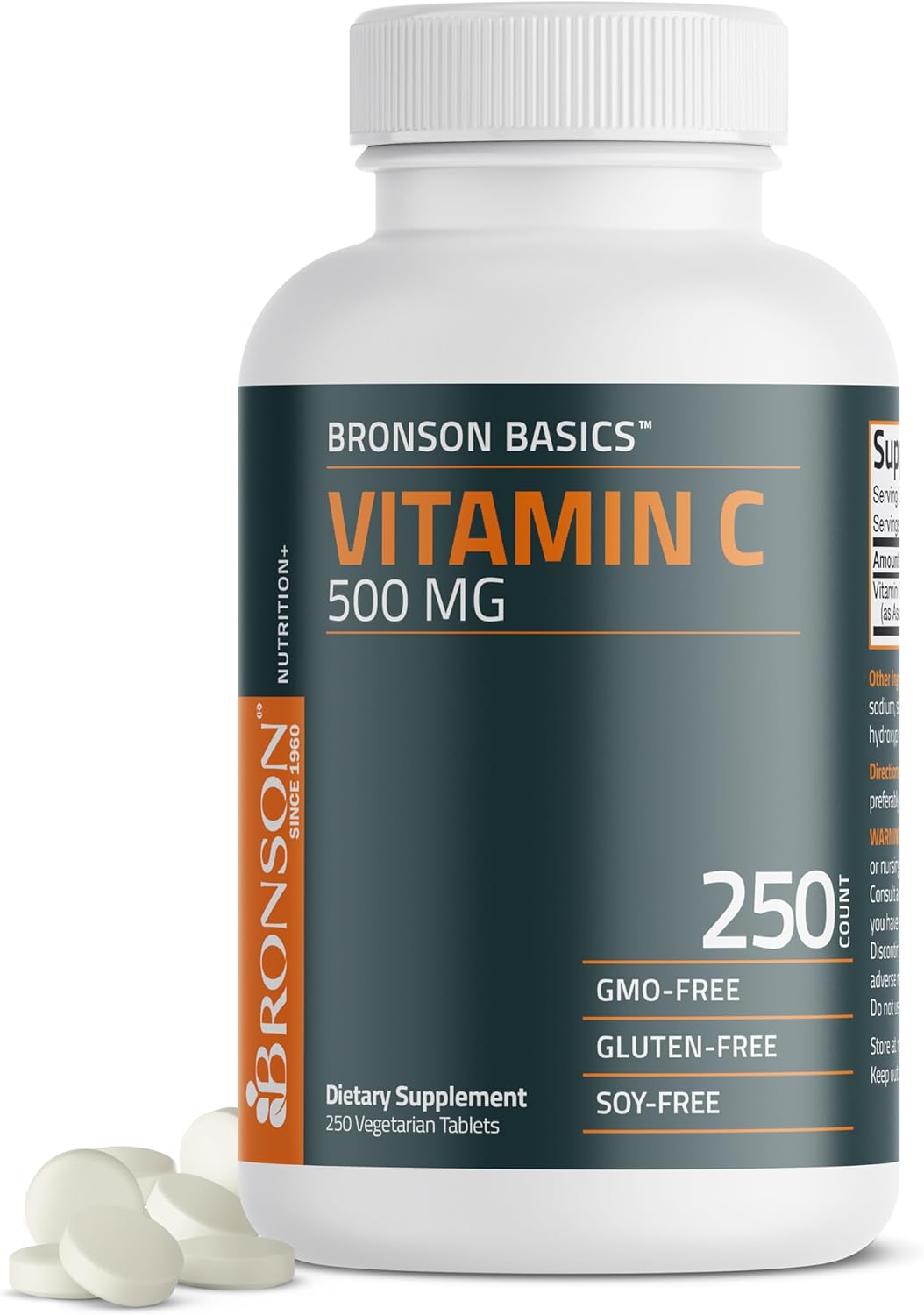 Bronson Vitamina C 500 MG Apoyo Inmunológico 250 Tabletas