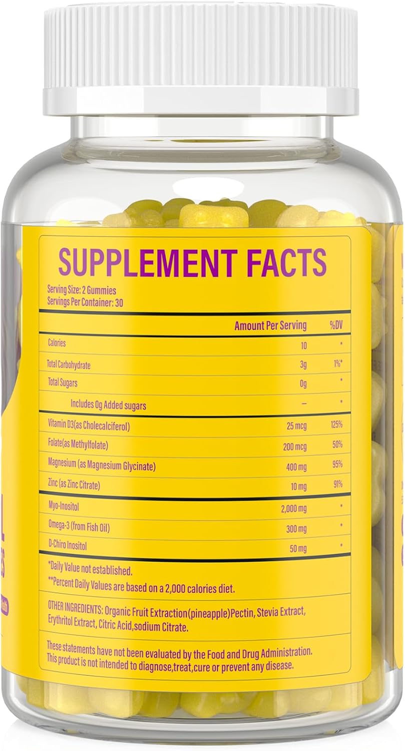 Suplemento de Inositol con Vitamina D3 y Magnesio, 30 días