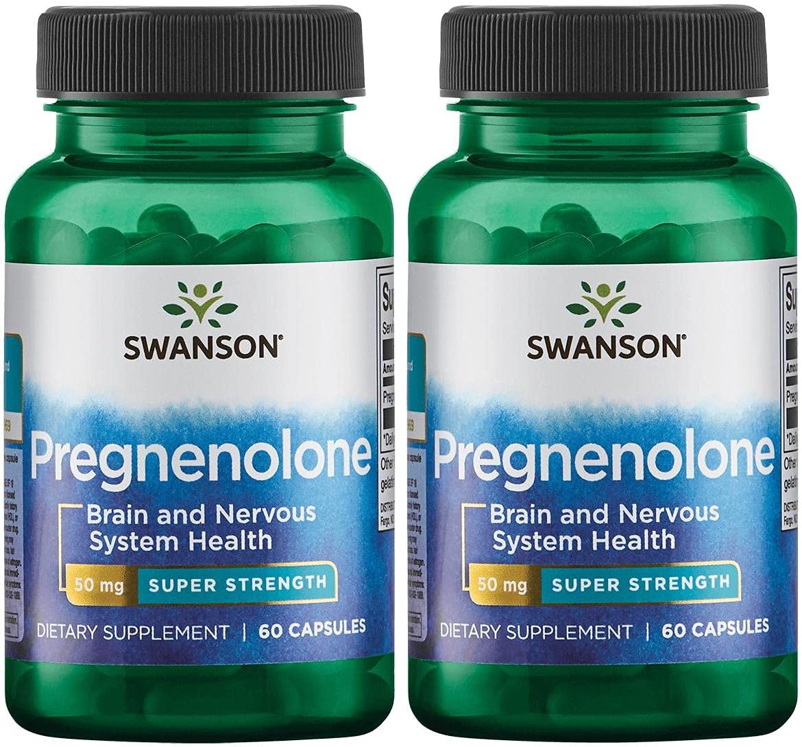 Suplemento Pregnenolona Ultra Swanson 50 mg 60 Cápsulas 2 Pack