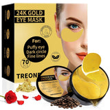 Máscaras de ojos de oro de 24 quilates para ojeras